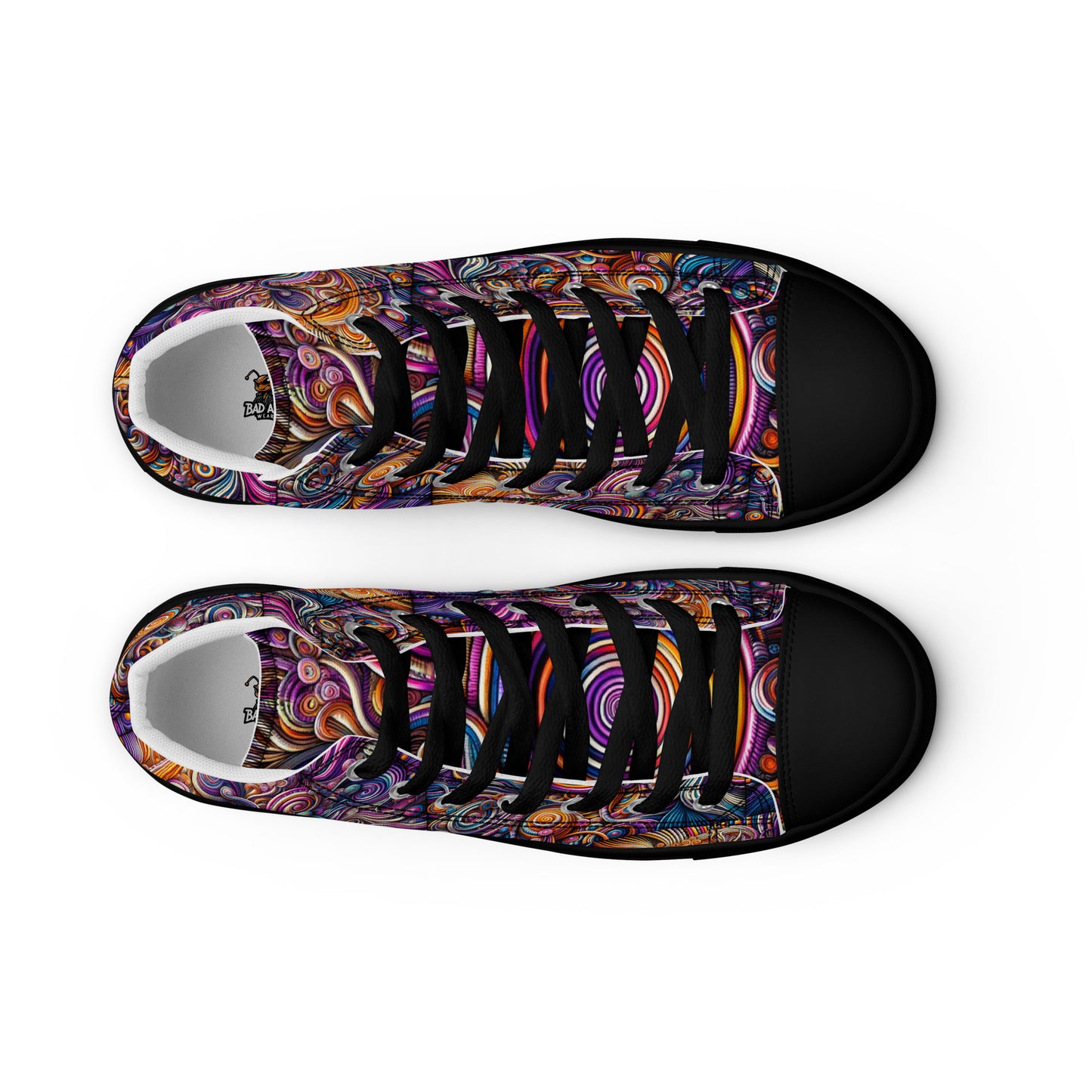 Men’s high top canvas shoes - Swirling lines