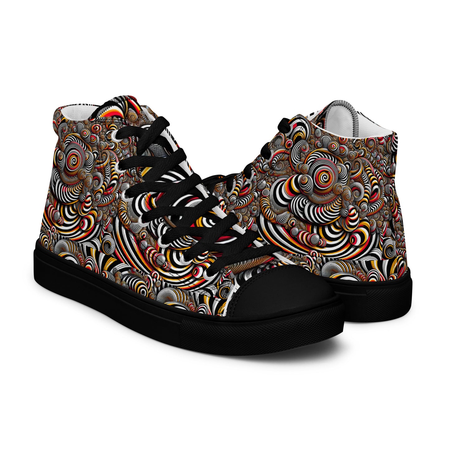 Men’s high top canvas shoes - Wavy spirals