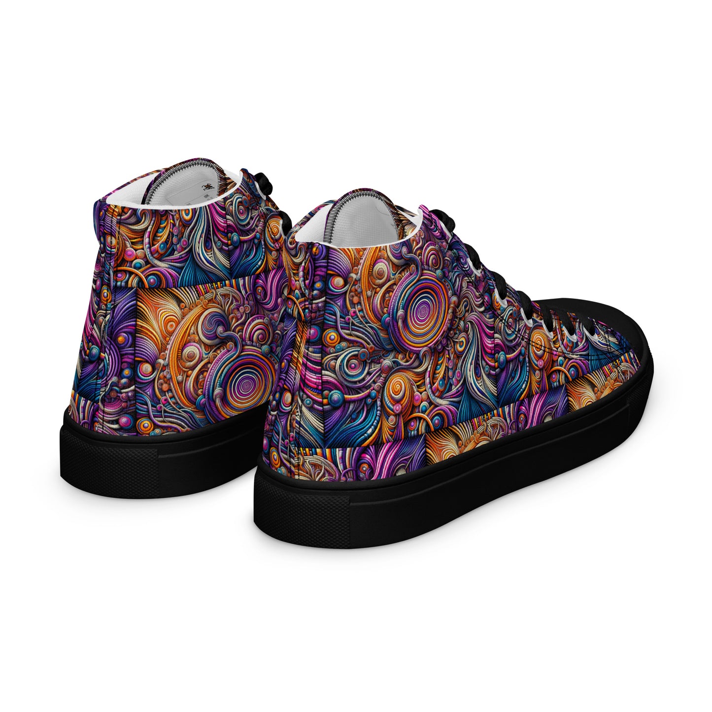 Men’s high top canvas shoes - Swirling lines