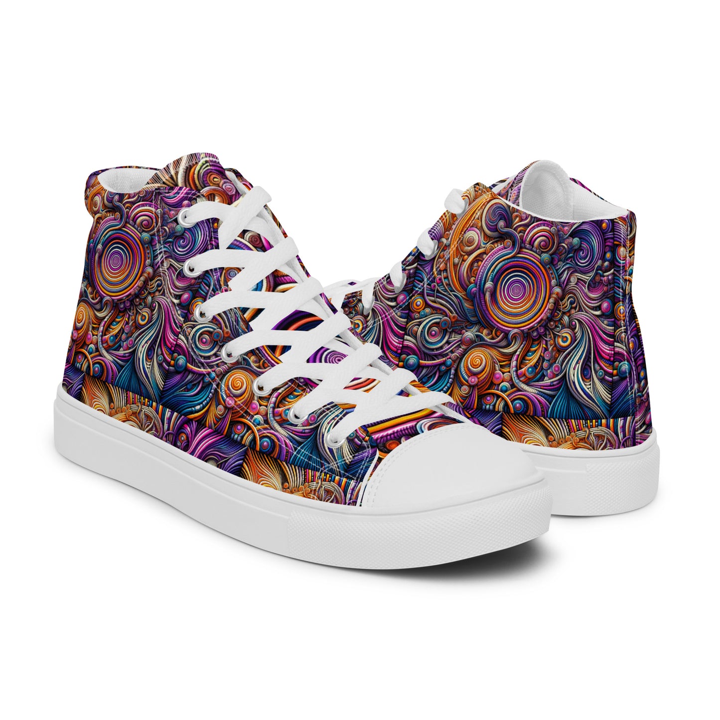 Men’s high top canvas shoes - Swirling lines