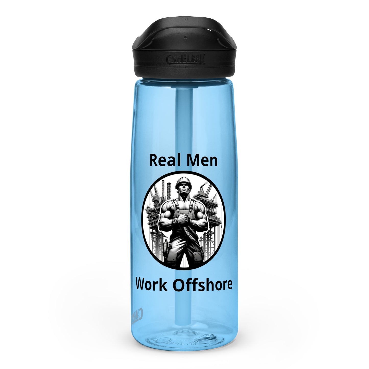 Sports water bottle - Real Men Work Offshore 1