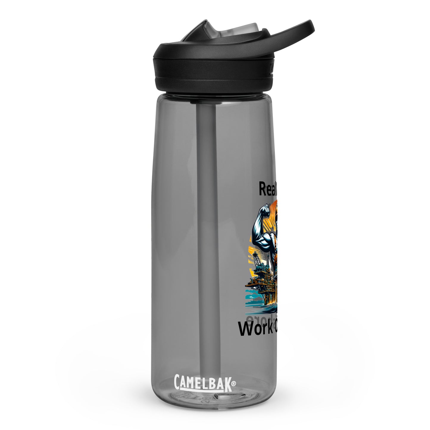 Sports water bottle - Real Men Work Offshore 3