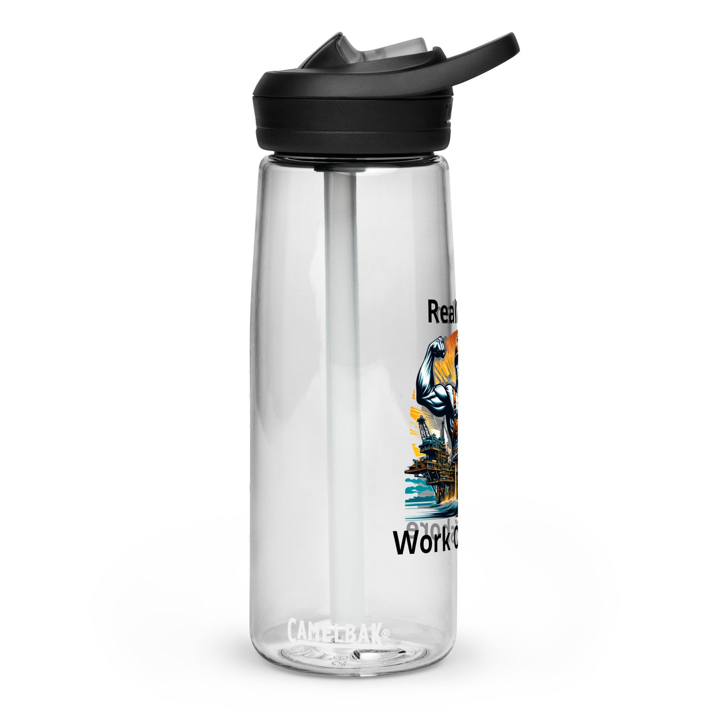 Sports water bottle - Real Men Work Offshore 3