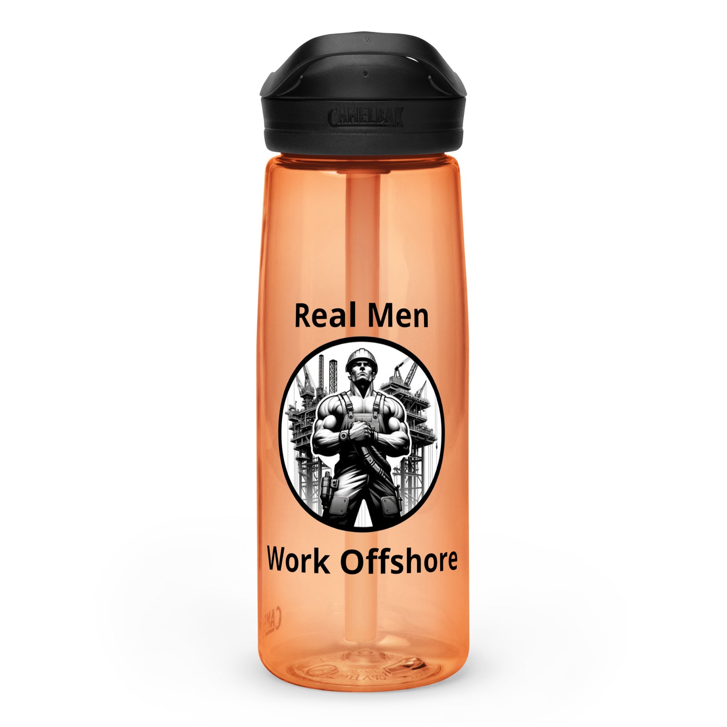 Sports water bottle - Real Men Work Offshore 1