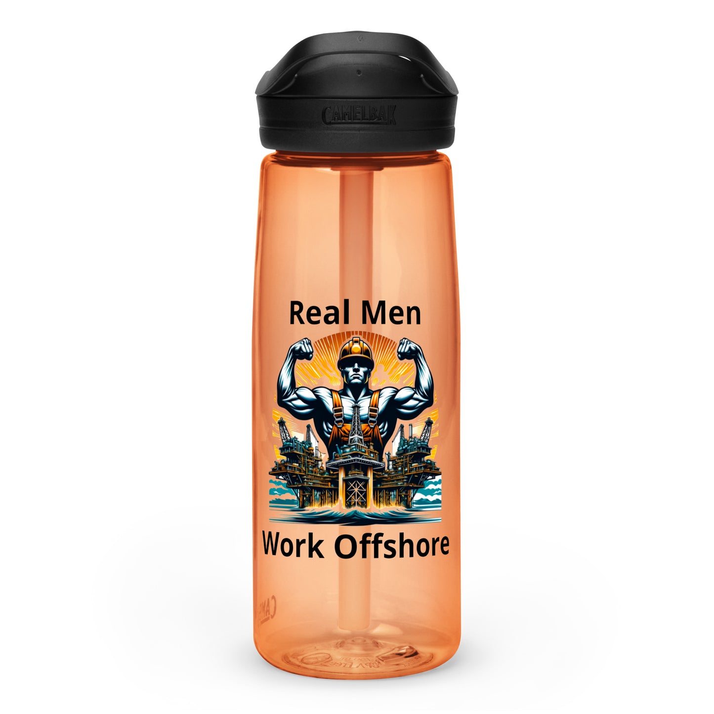 Sports water bottle - Real Men Work Offshore 3