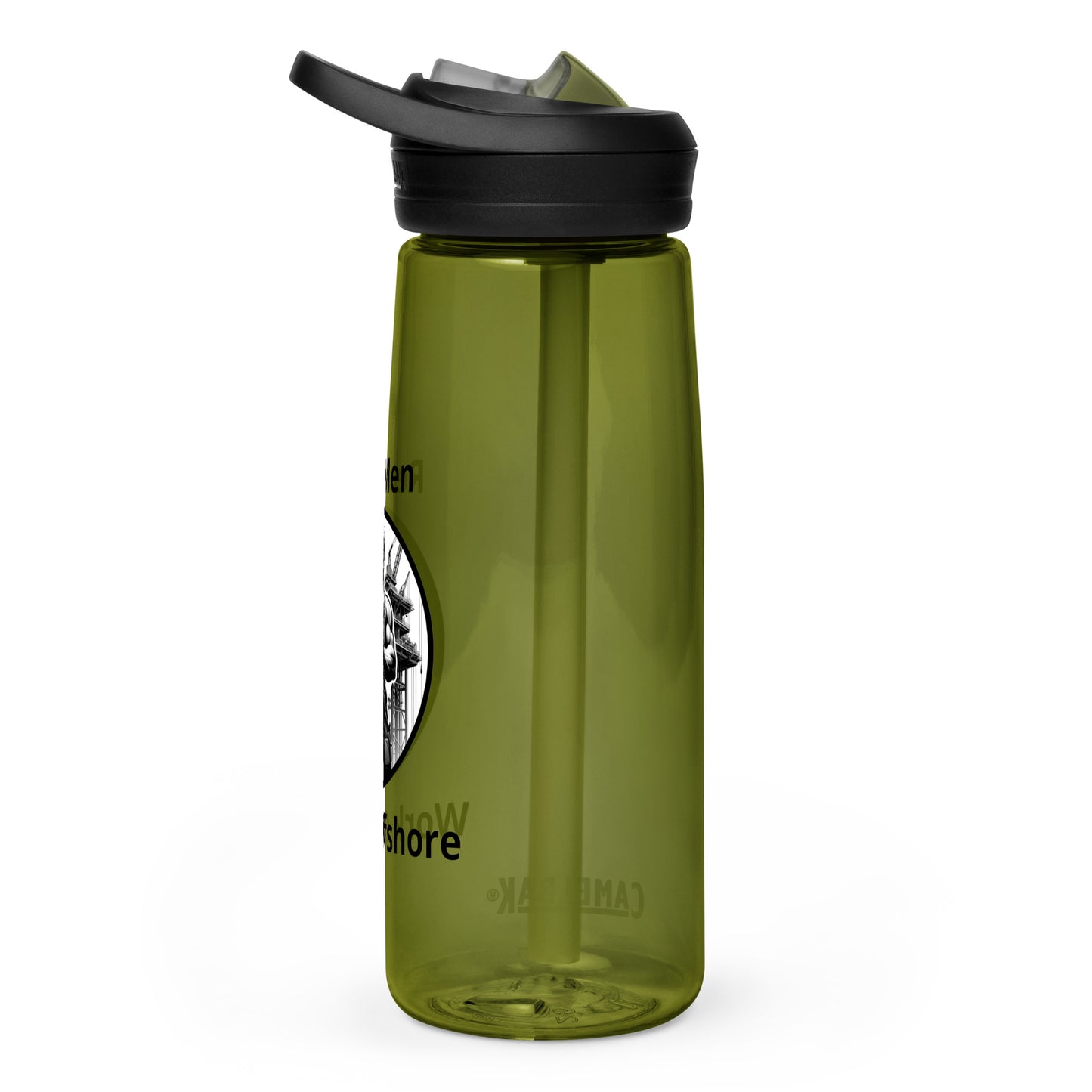 Sports water bottle - Real Men Work Offshore 1