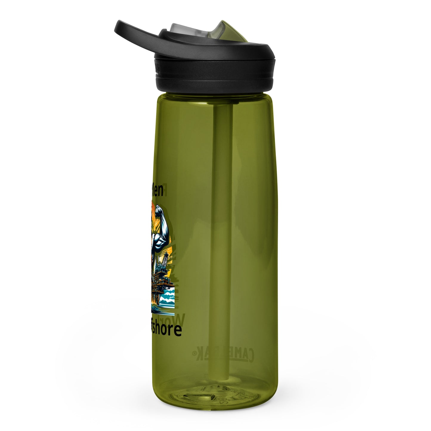 Sports water bottle - Real Men Work Offshore 3
