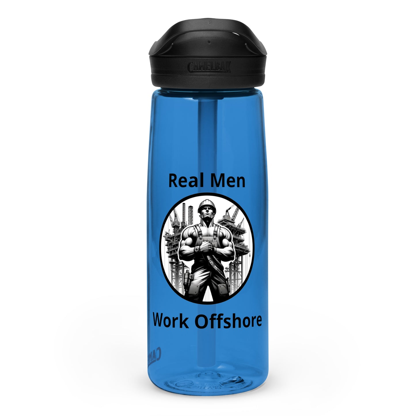 Sports water bottle - Real Men Work Offshore 1
