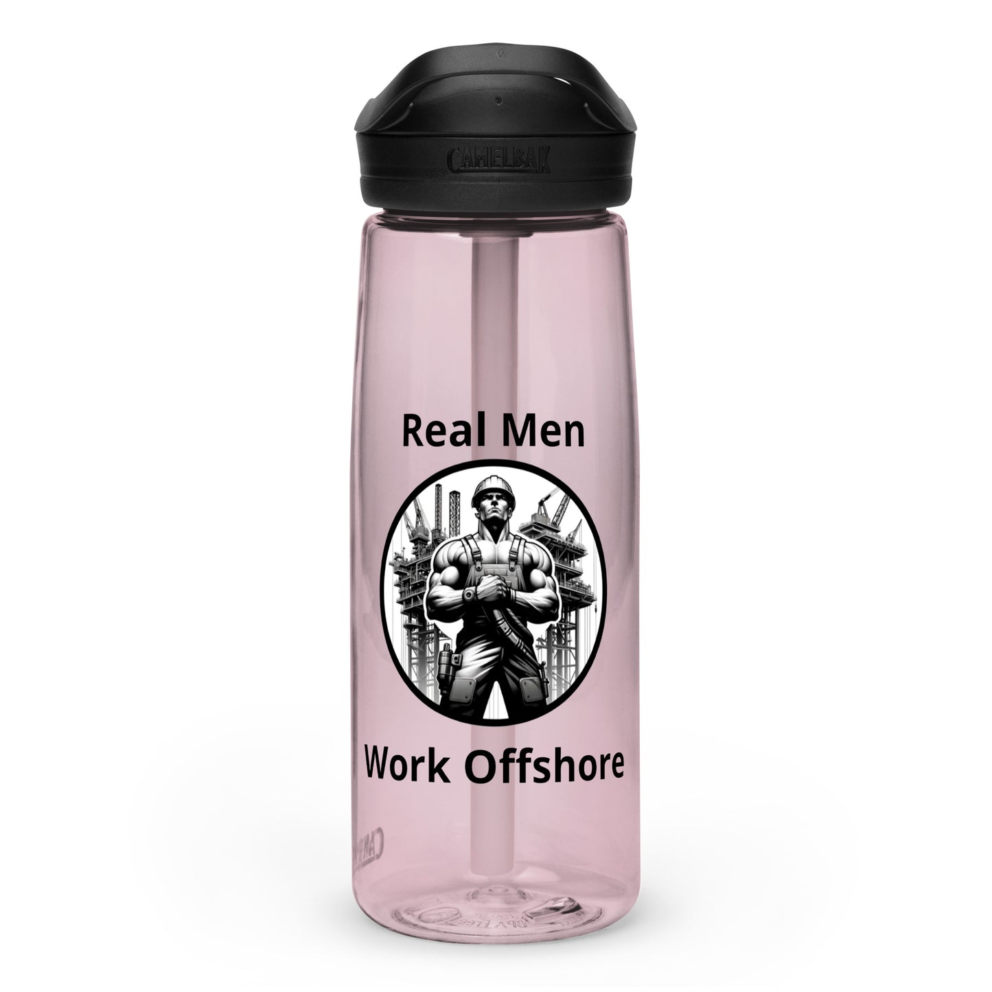 Sports water bottle - Real Men Work Offshore 1