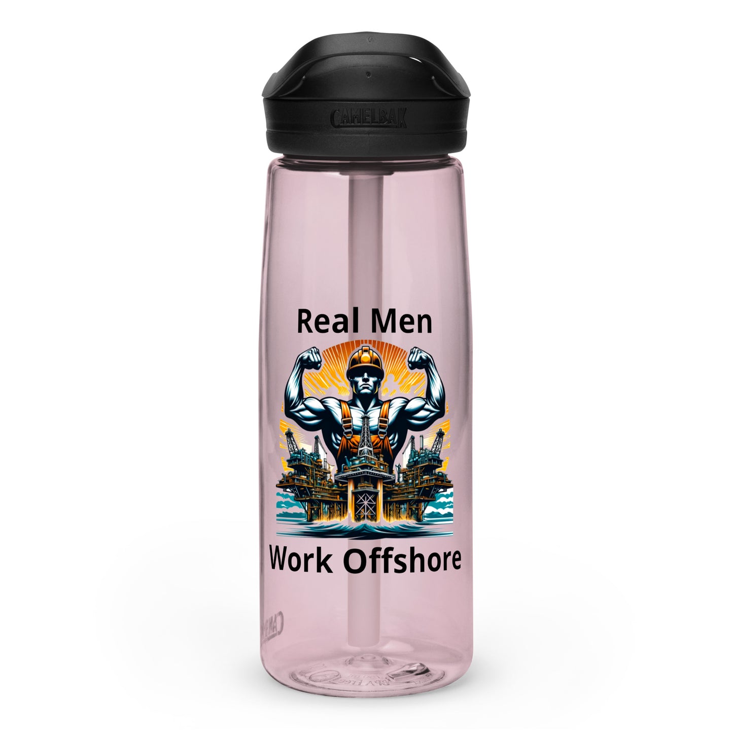 Sports water bottle - Real Men Work Offshore 3