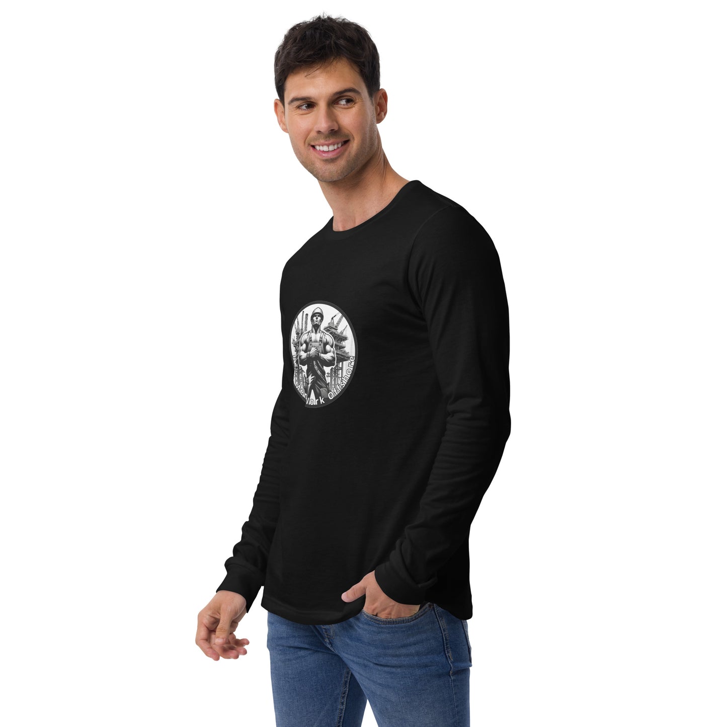 Unisex Long Sleeve Tee - Real Men Work Offshore