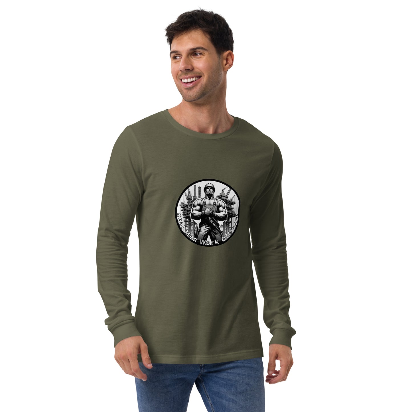 Unisex Long Sleeve Tee - Real Men Work Offshore
