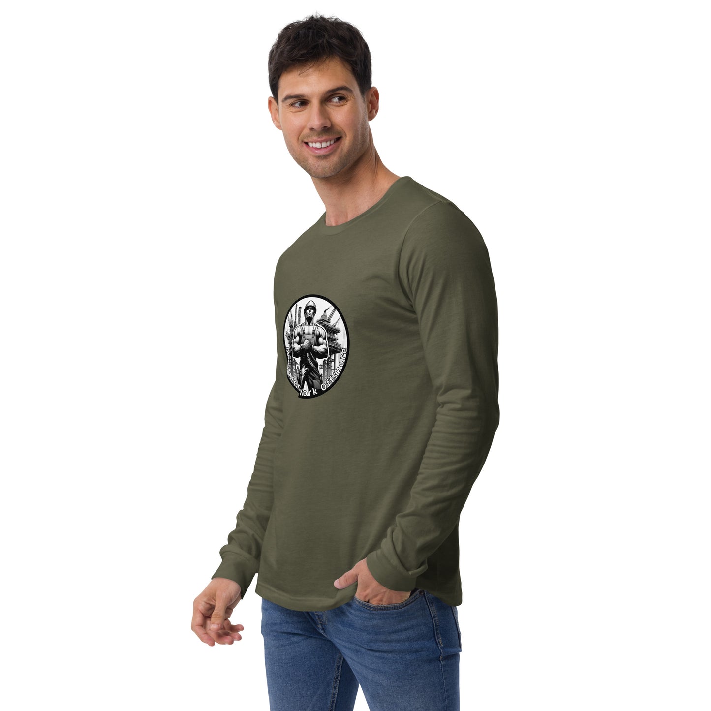 Unisex Long Sleeve Tee - Real Men Work Offshore