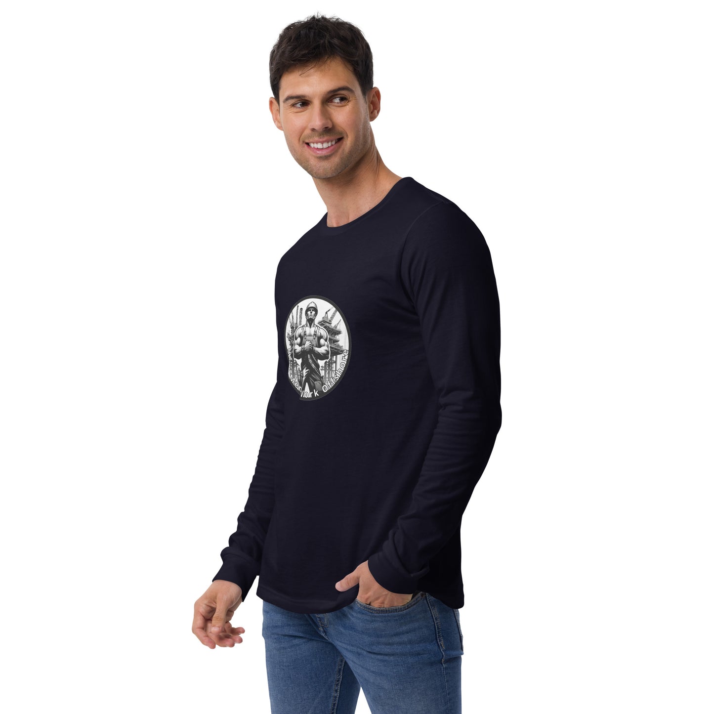 Unisex Long Sleeve Tee - Real Men Work Offshore