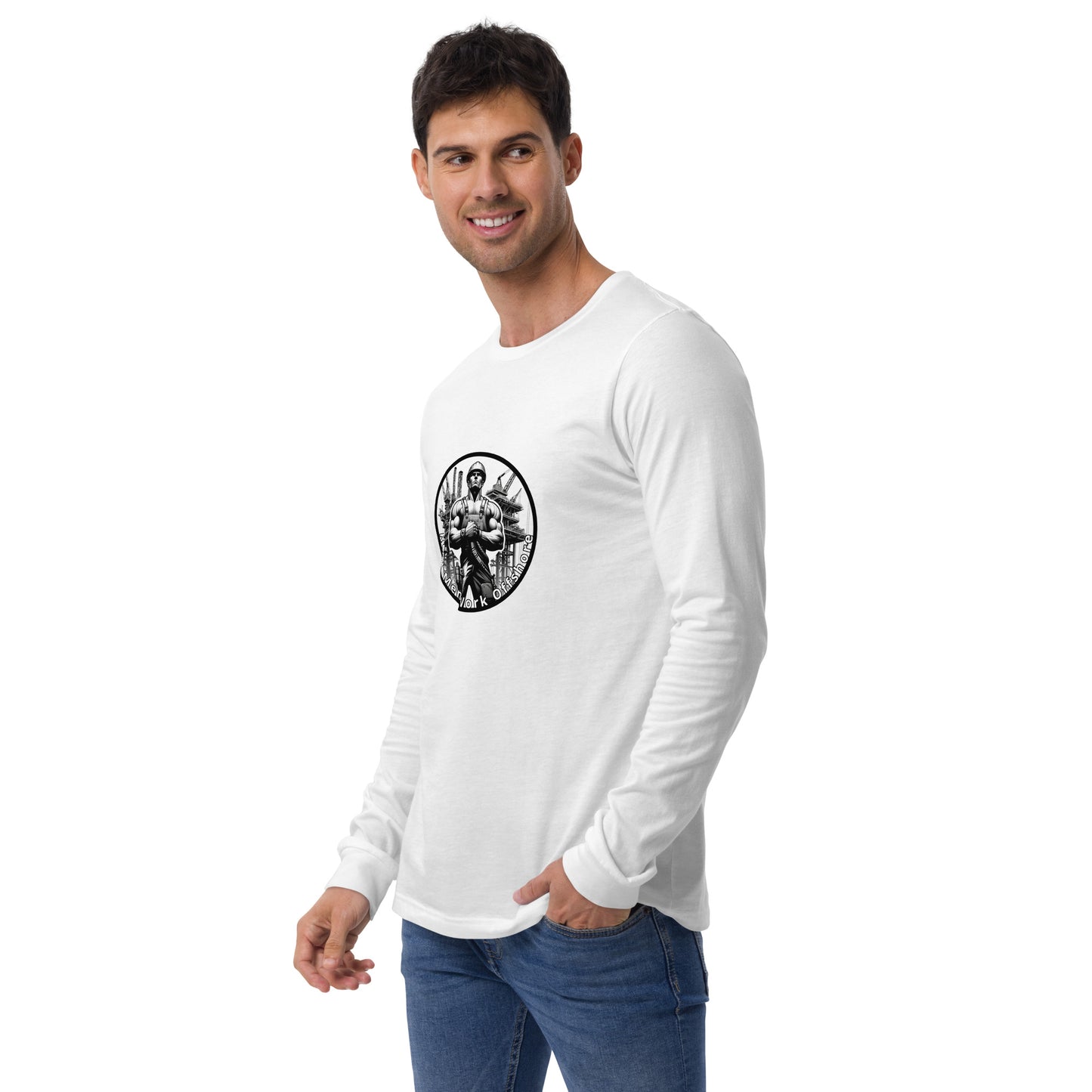 Unisex Long Sleeve Tee - Real Men Work Offshore