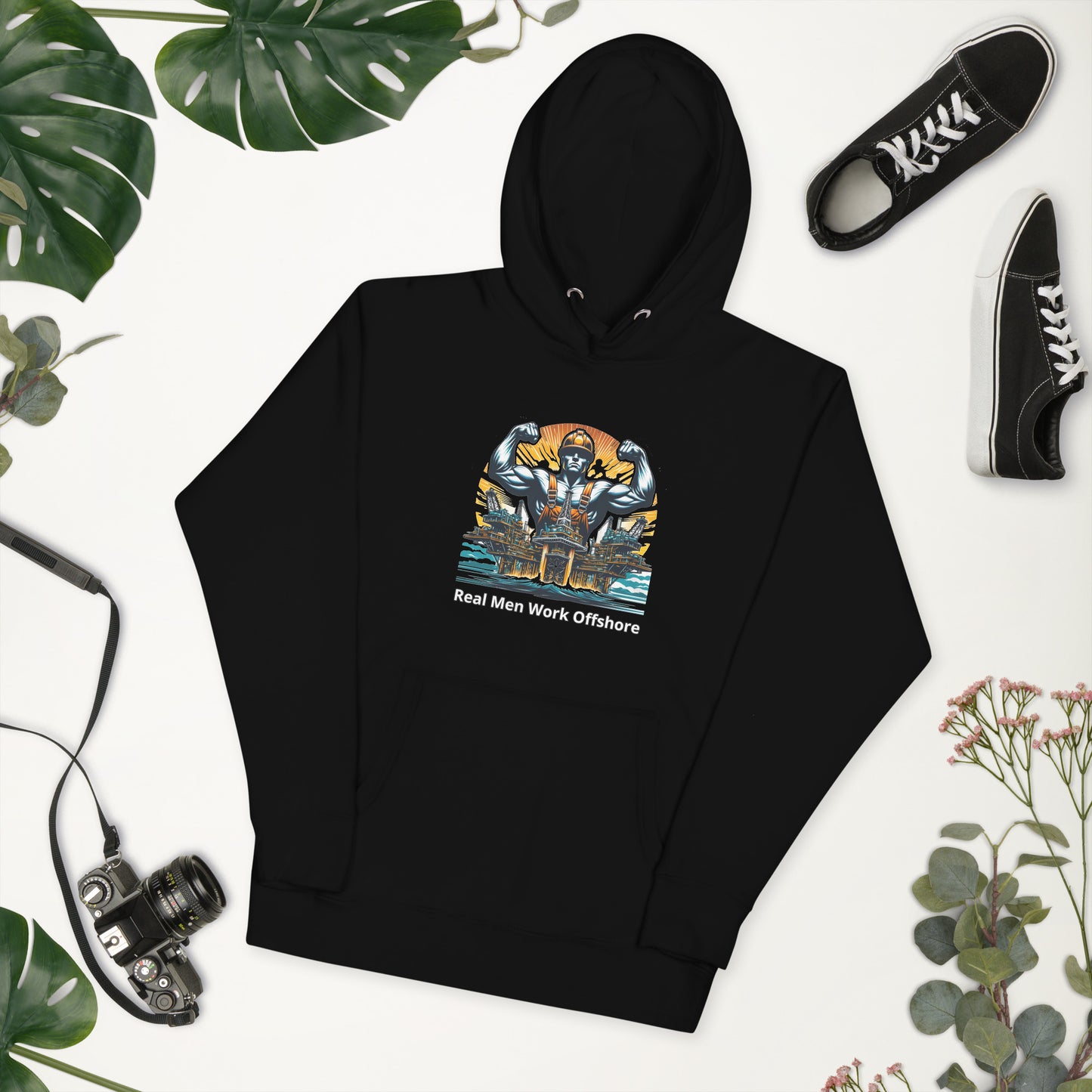 Unisex Hoodie - Real Men Work Offshore 3