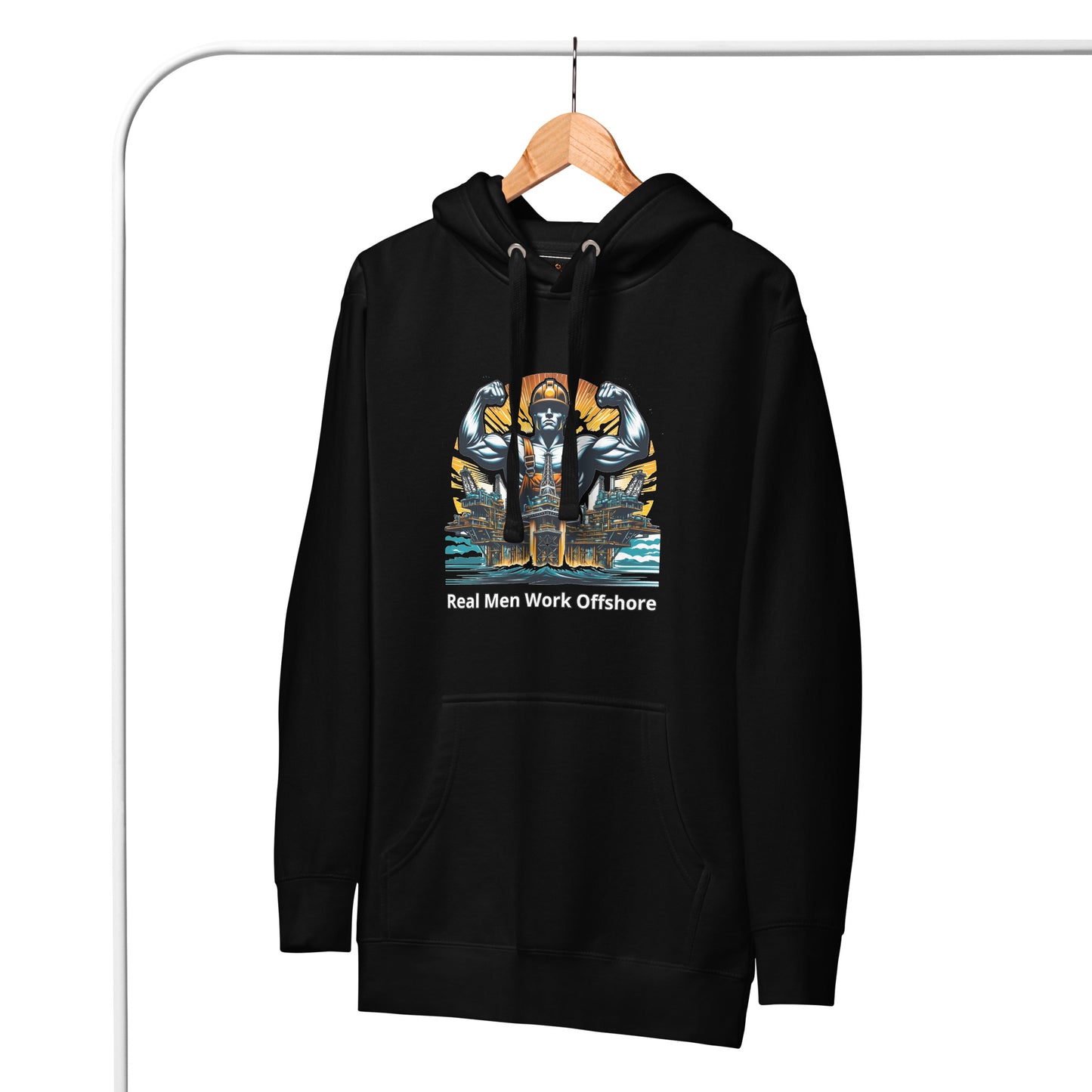 Unisex Hoodie - Real Men Work Offshore 3