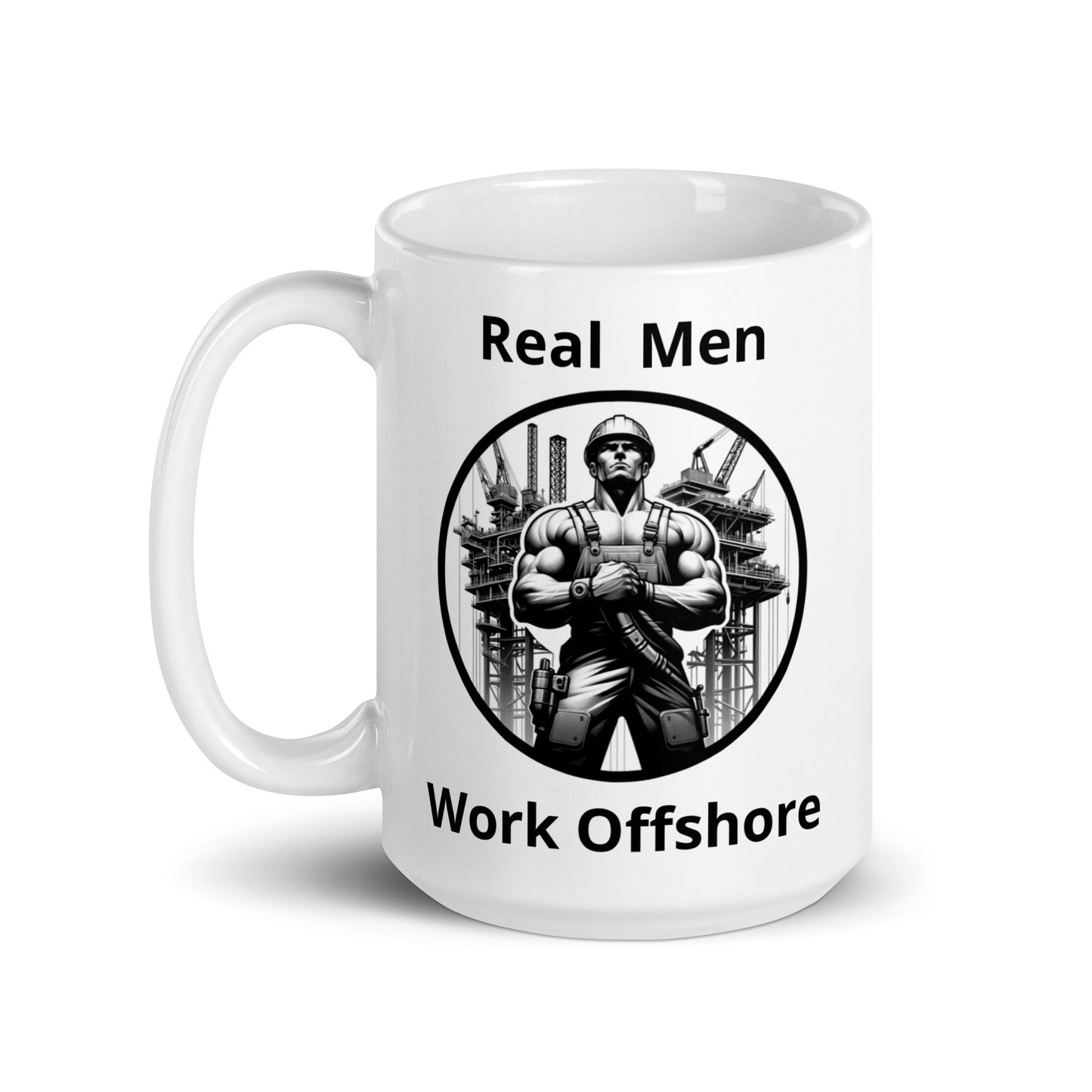 White glossy mug - Real Mn Work Offshore 1