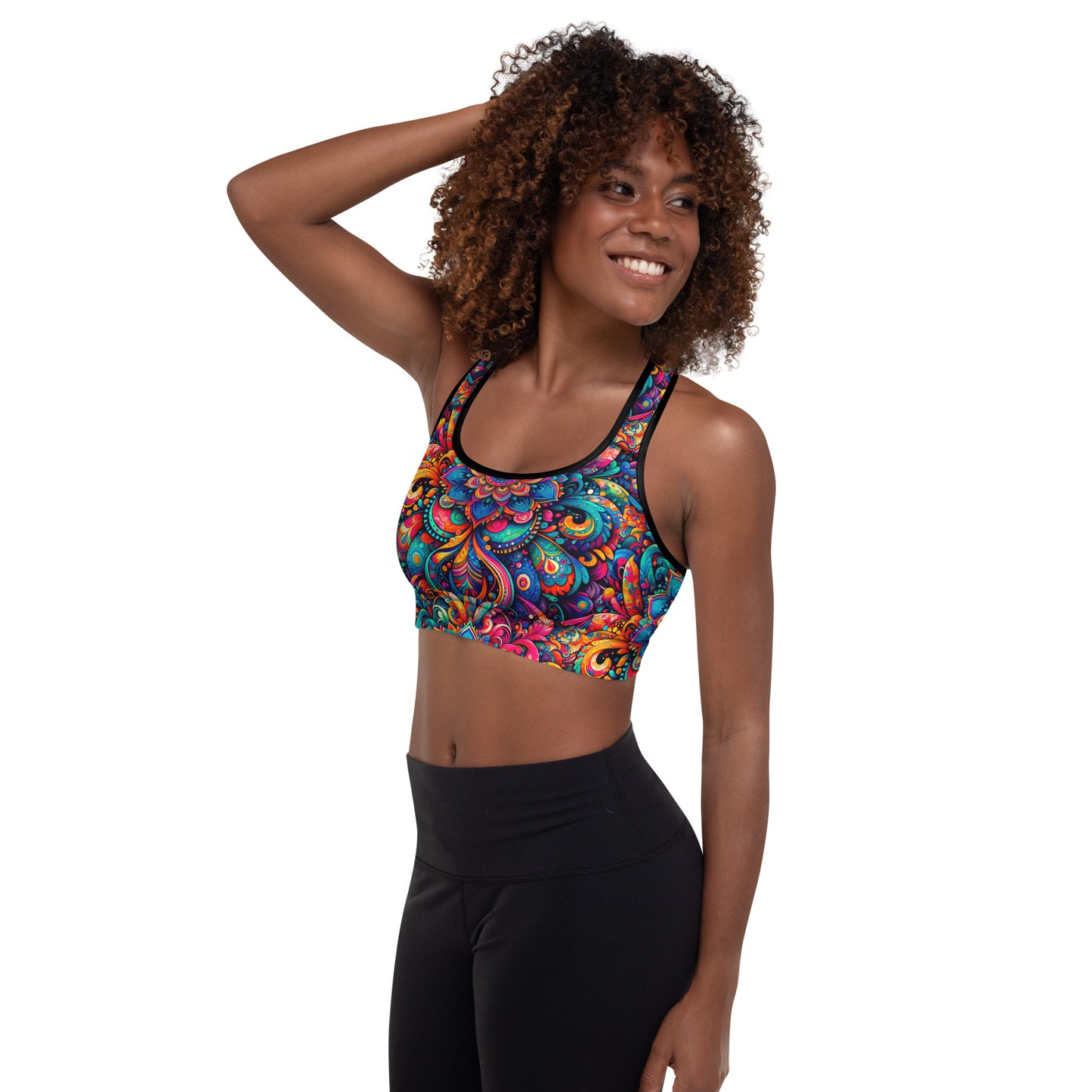 Padded Sports Bra - Owl Flowers