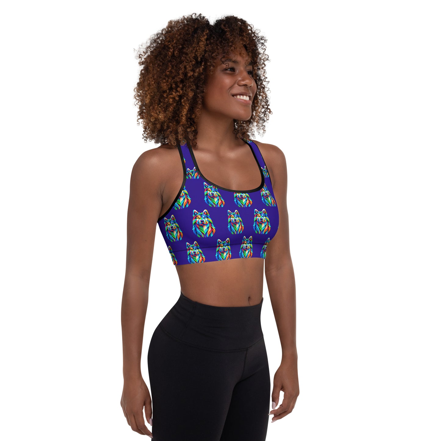 Padded Sports Bra - Blue Dog