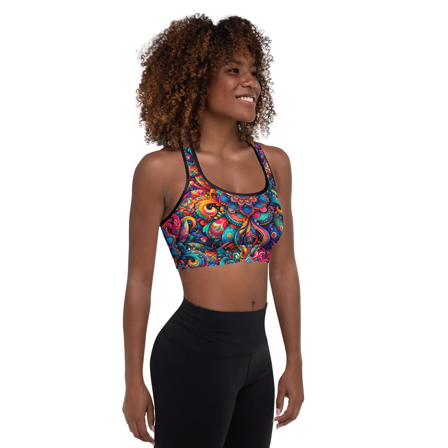 Padded Sports Bra - Owl Flowers