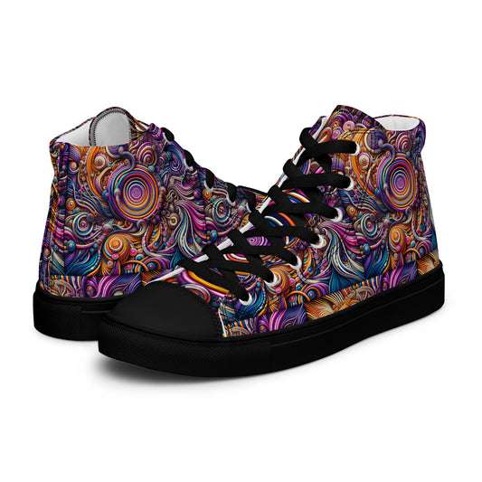 Men’s high top canvas shoes - Swirling lines