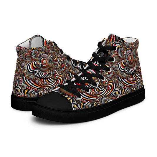 Men’s high top canvas shoes - Wavy spirals