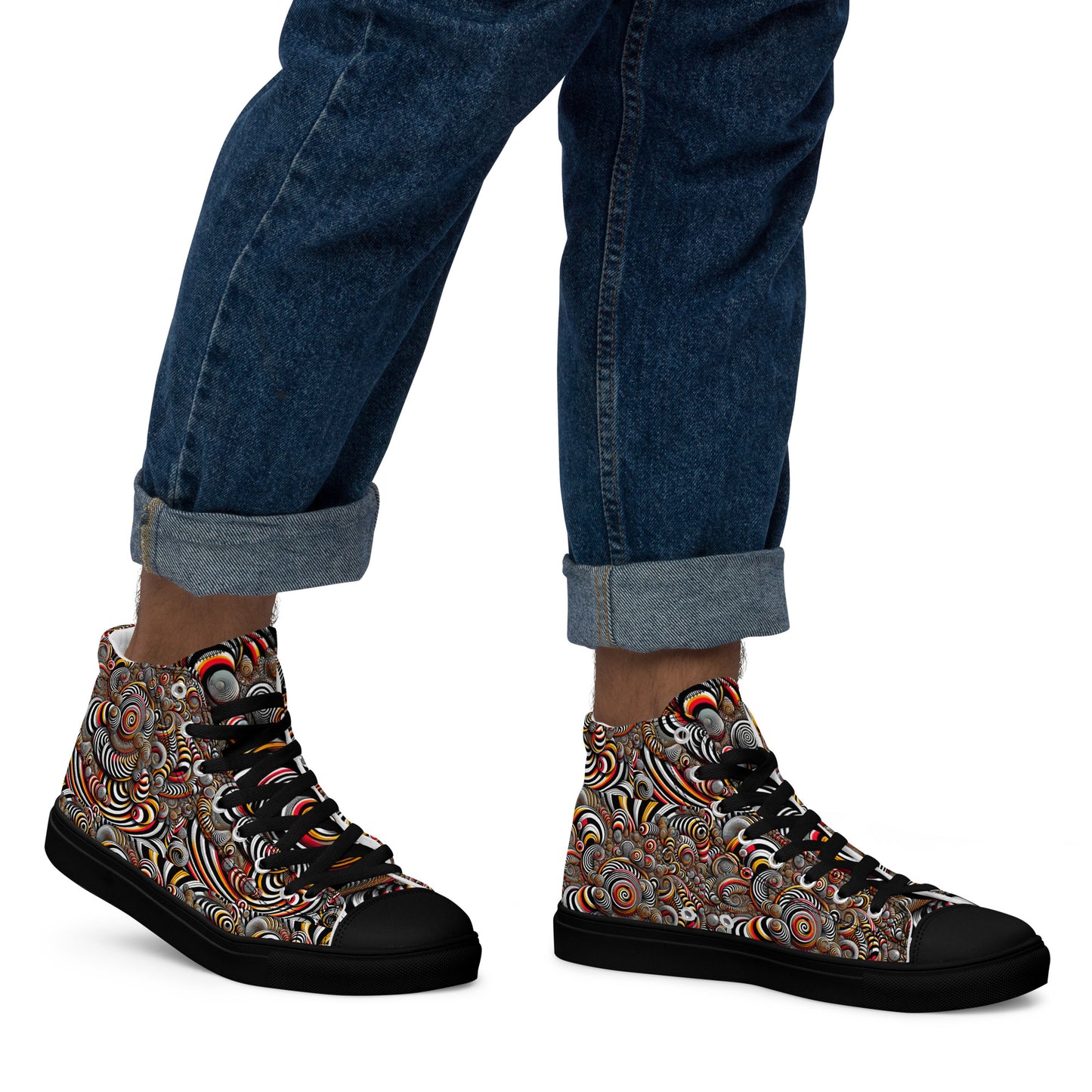 Men’s high top canvas shoes - Wavy spirals