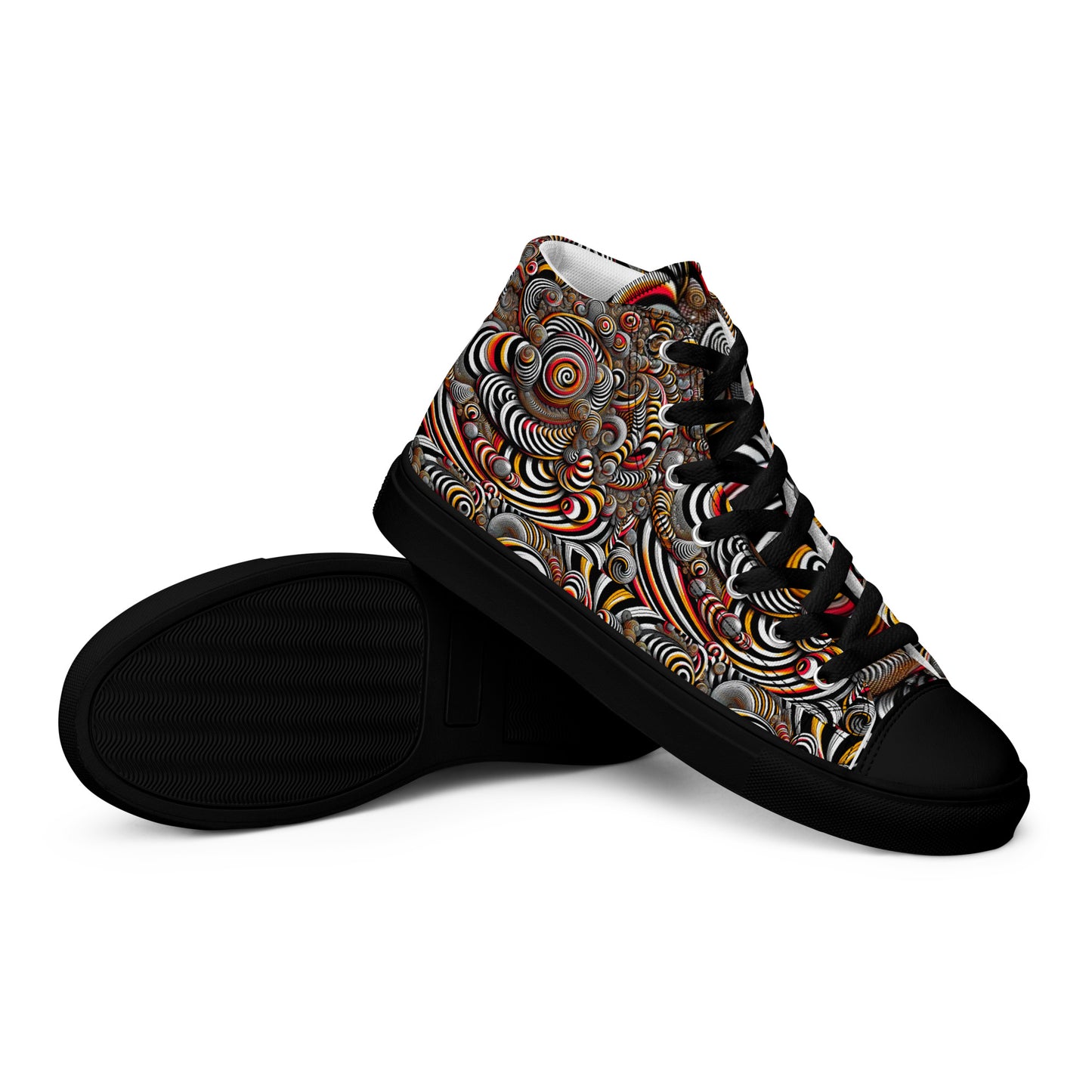 Men’s high top canvas shoes - Wavy spirals