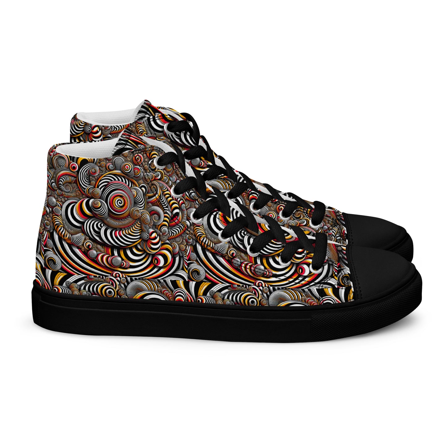 Men’s high top canvas shoes - Wavy spirals