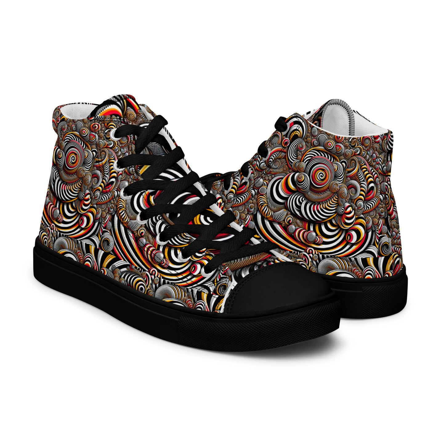 Men’s high top canvas shoes - Wavy spirals