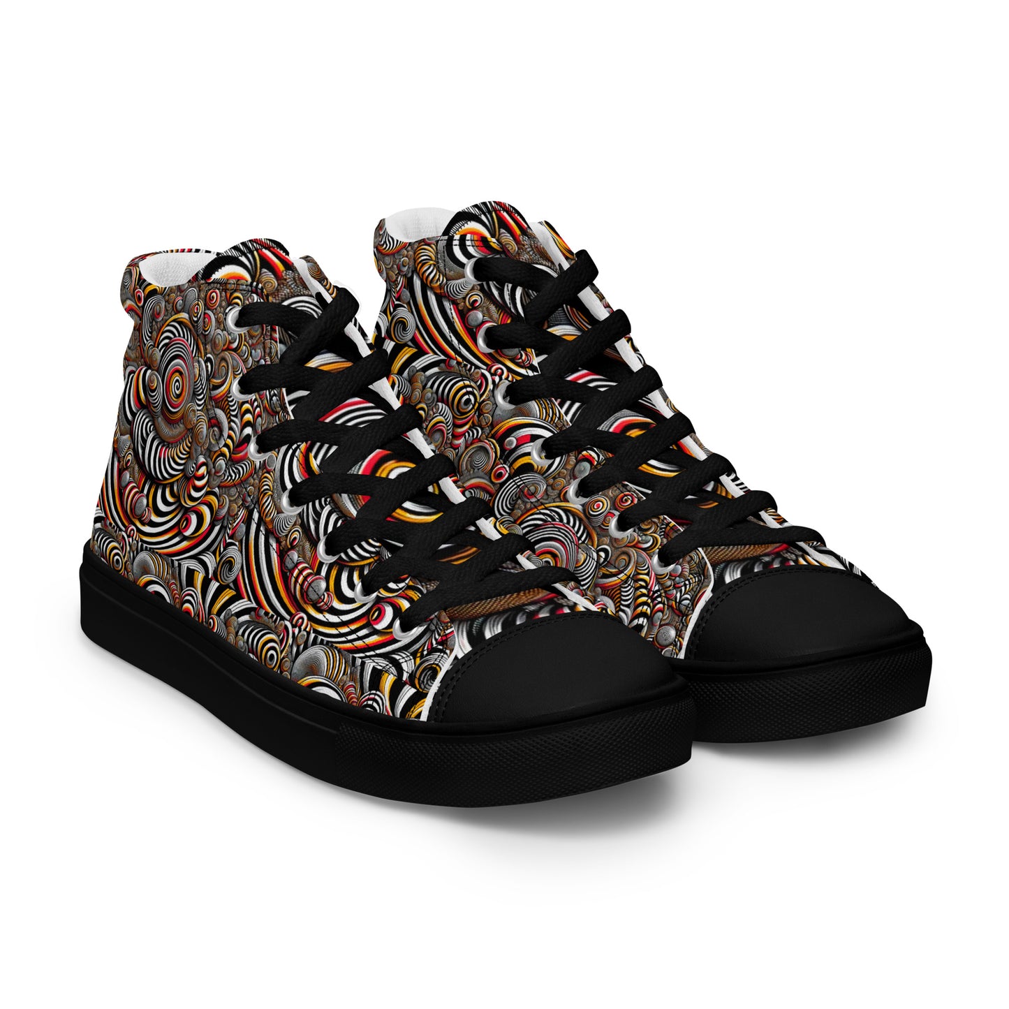 Men’s high top canvas shoes - Wavy spirals