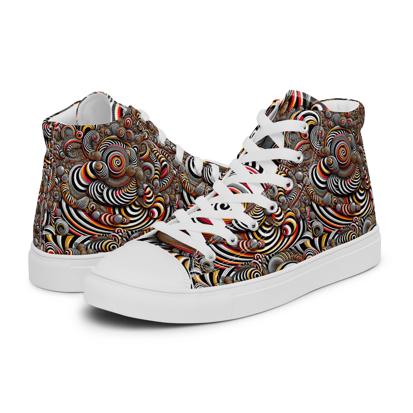 Men’s high top canvas shoes - Wavy spirals