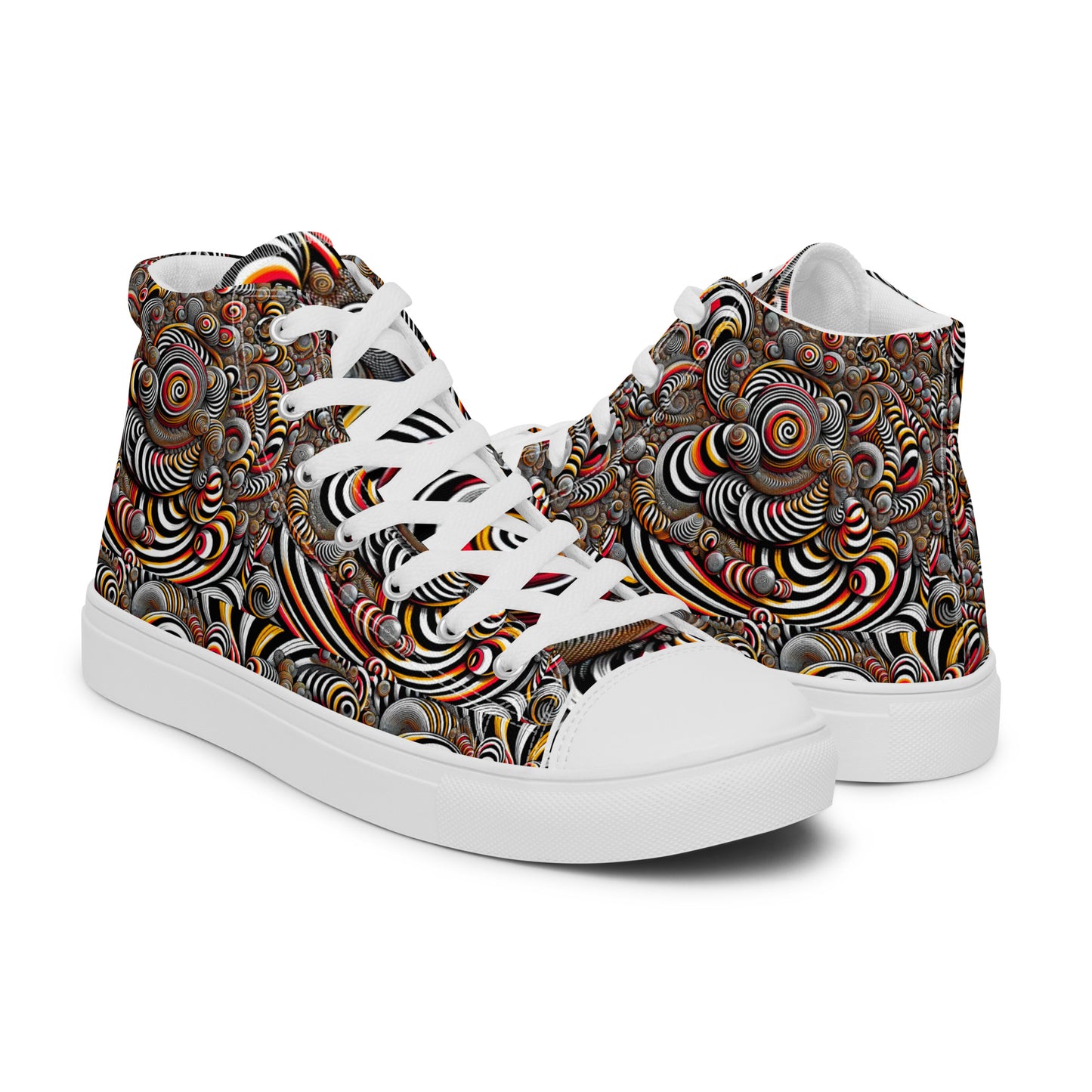 Men’s high top canvas shoes - Wavy spirals