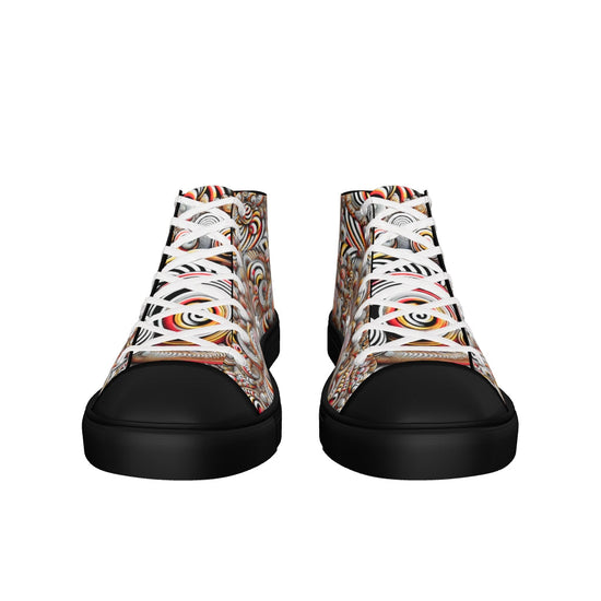 Men’s high top canvas shoes - Wavy spirals