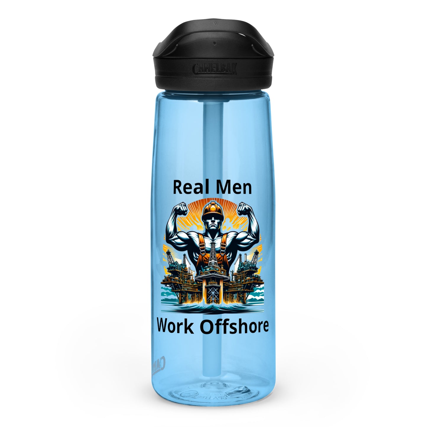 Sports water bottle - Real Men Work Offshore 3