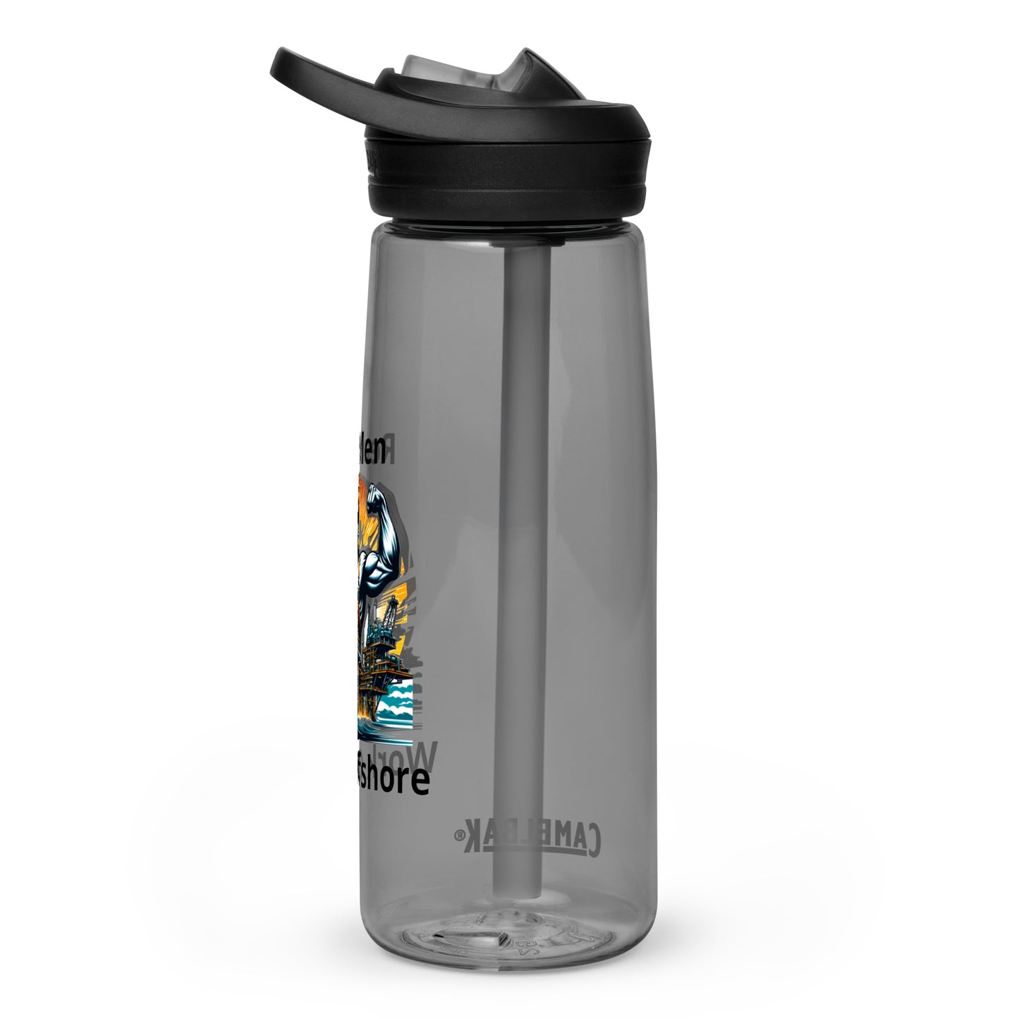 Sports water bottle - Real Men Work Offshore 3