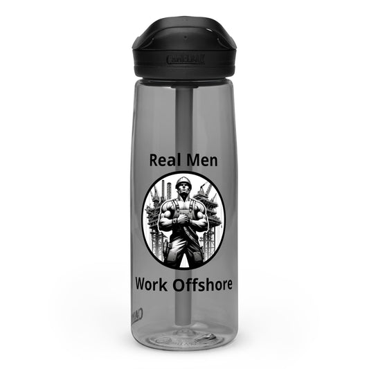 Sports water bottle - Real Men Work Offshore 1