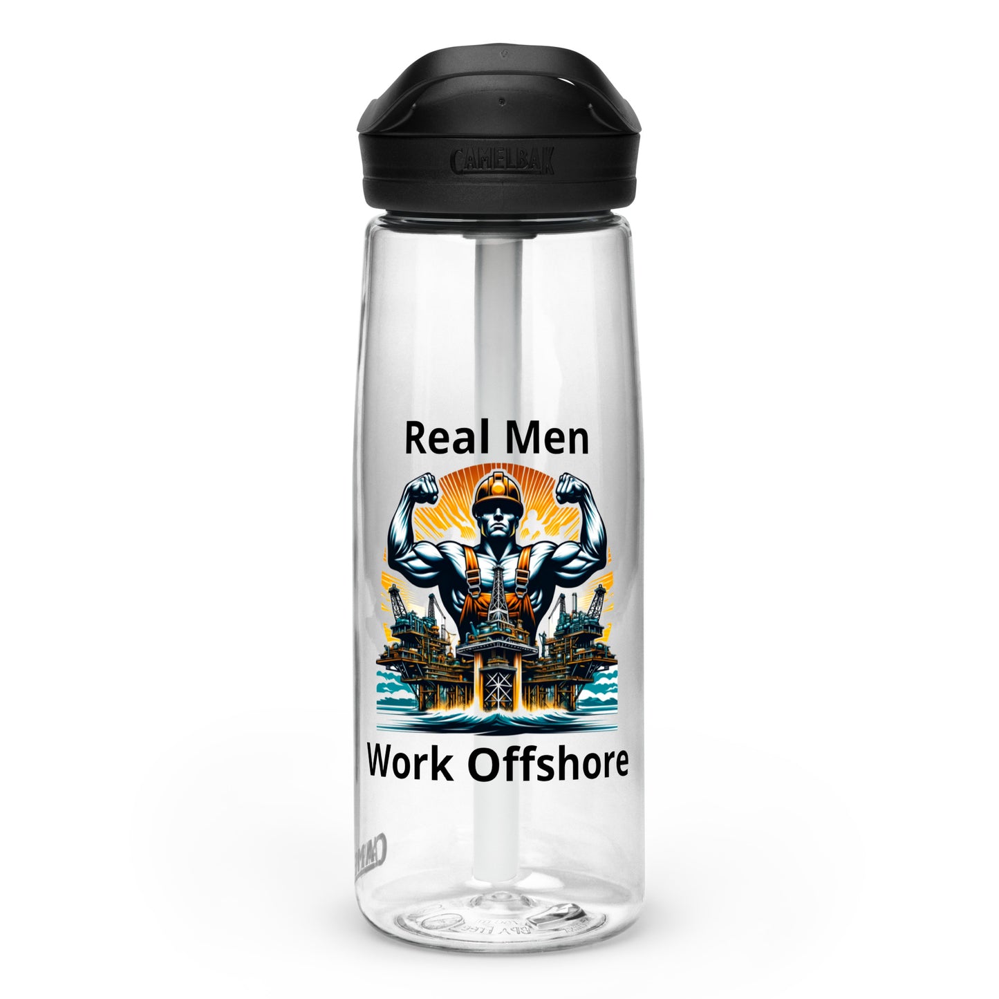 Sports water bottle - Real Men Work Offshore 3