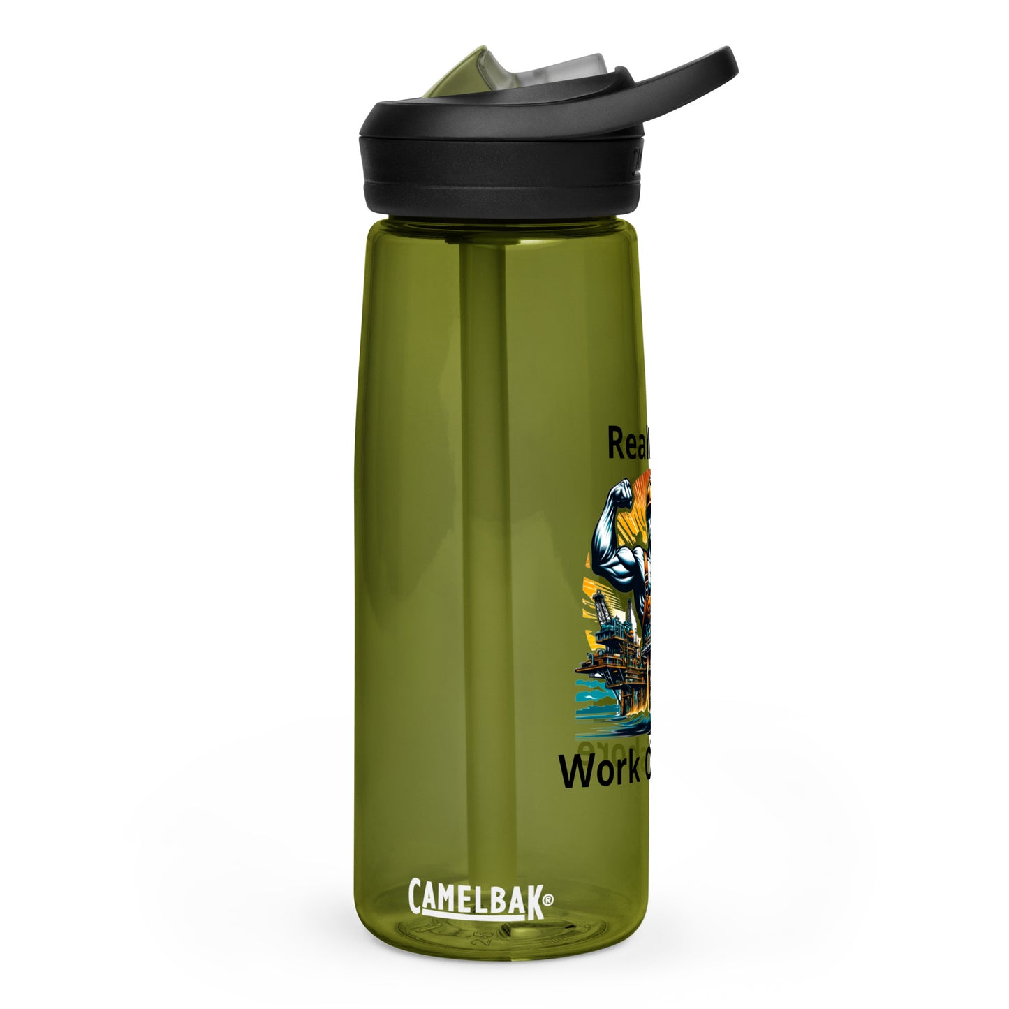 Sports water bottle - Real Men Work Offshore 3