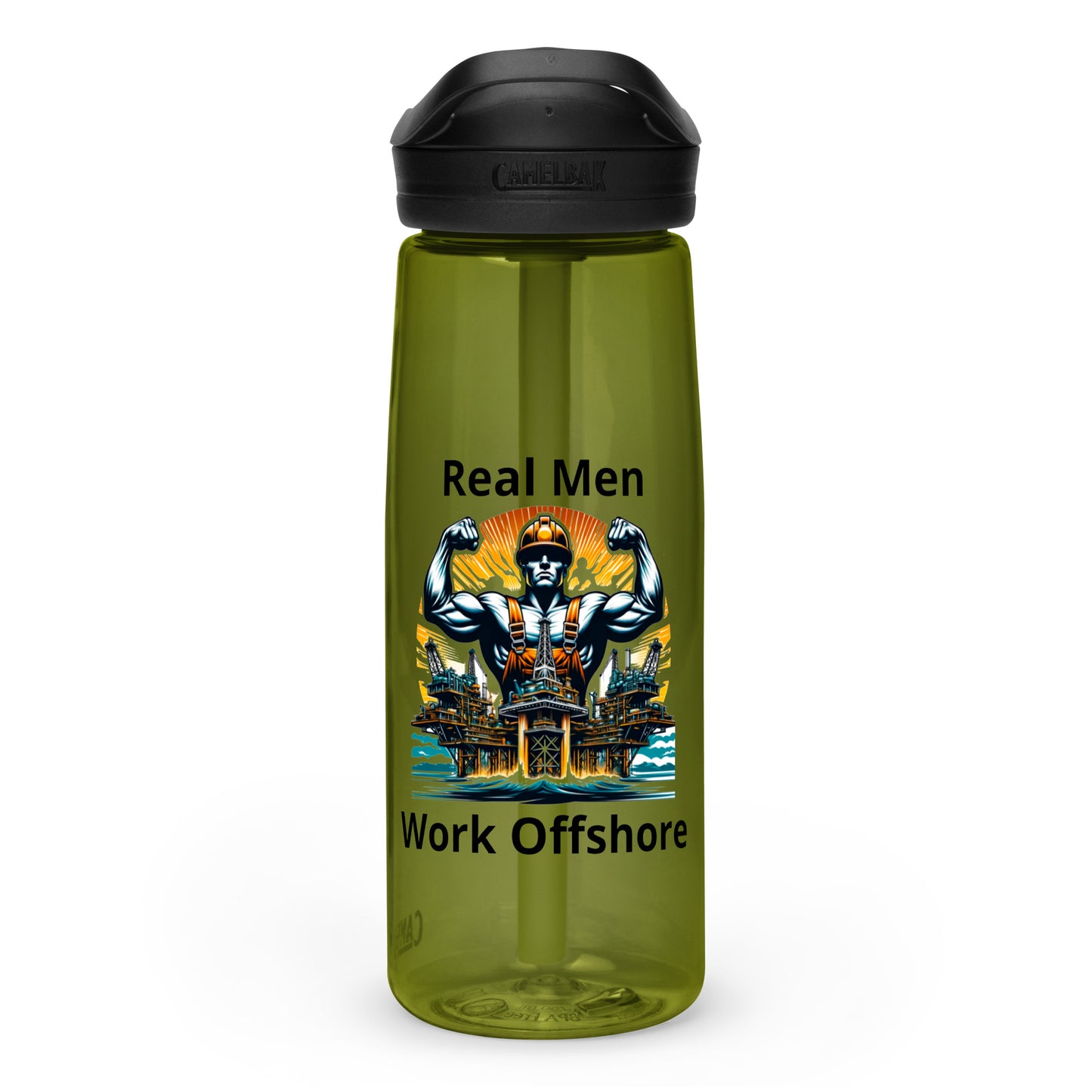 Sports water bottle - Real Men Work Offshore 3