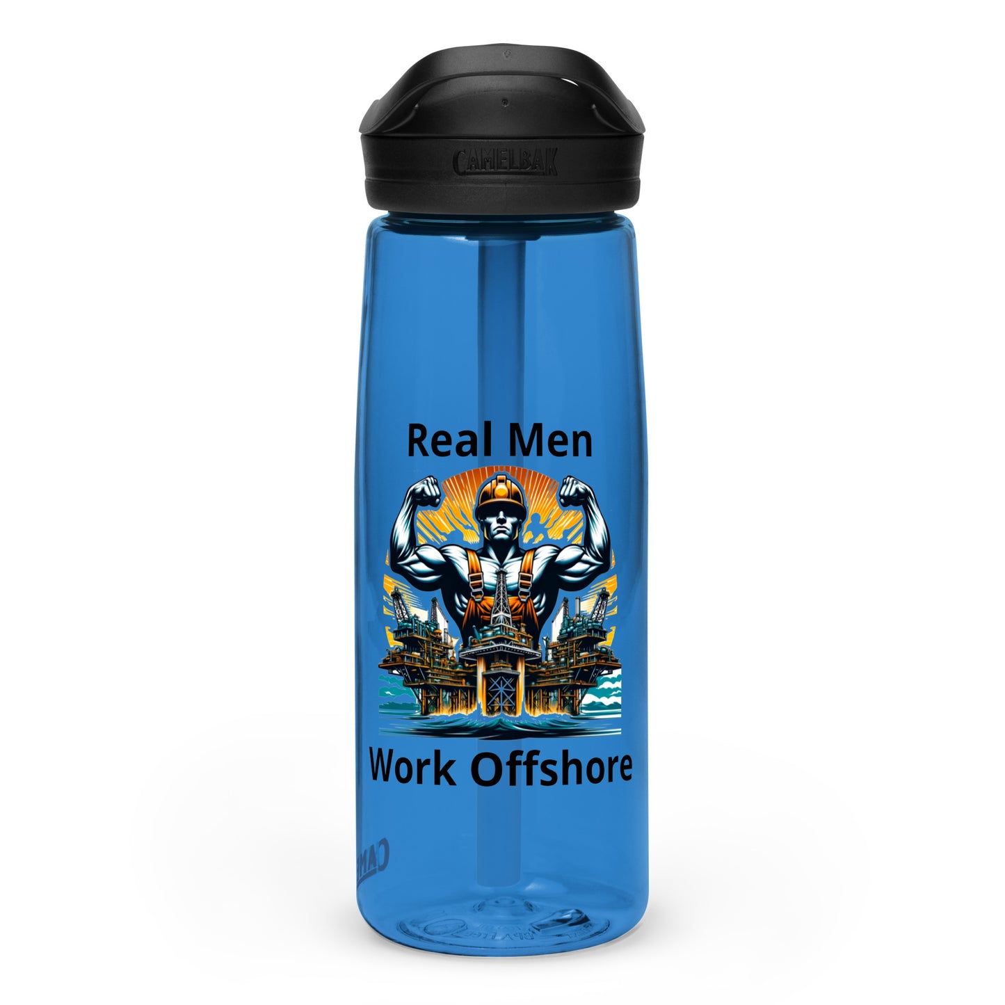 Sports water bottle - Real Men Work Offshore 3