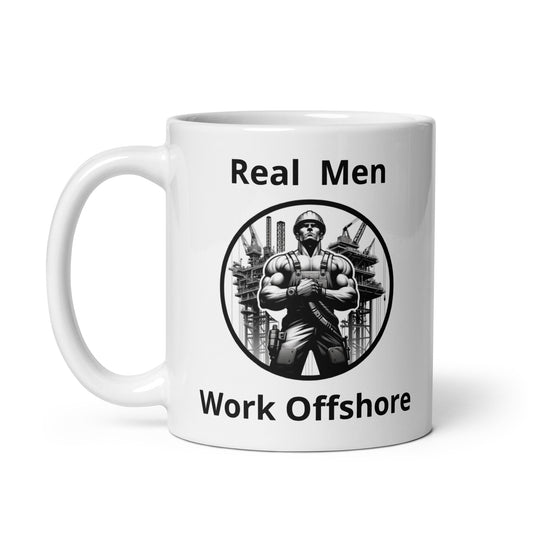 White glossy mug - Real Mn Work Offshore 1