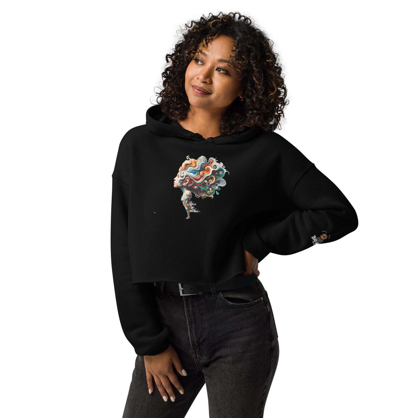 Crop Hoodie - Women with curly hair