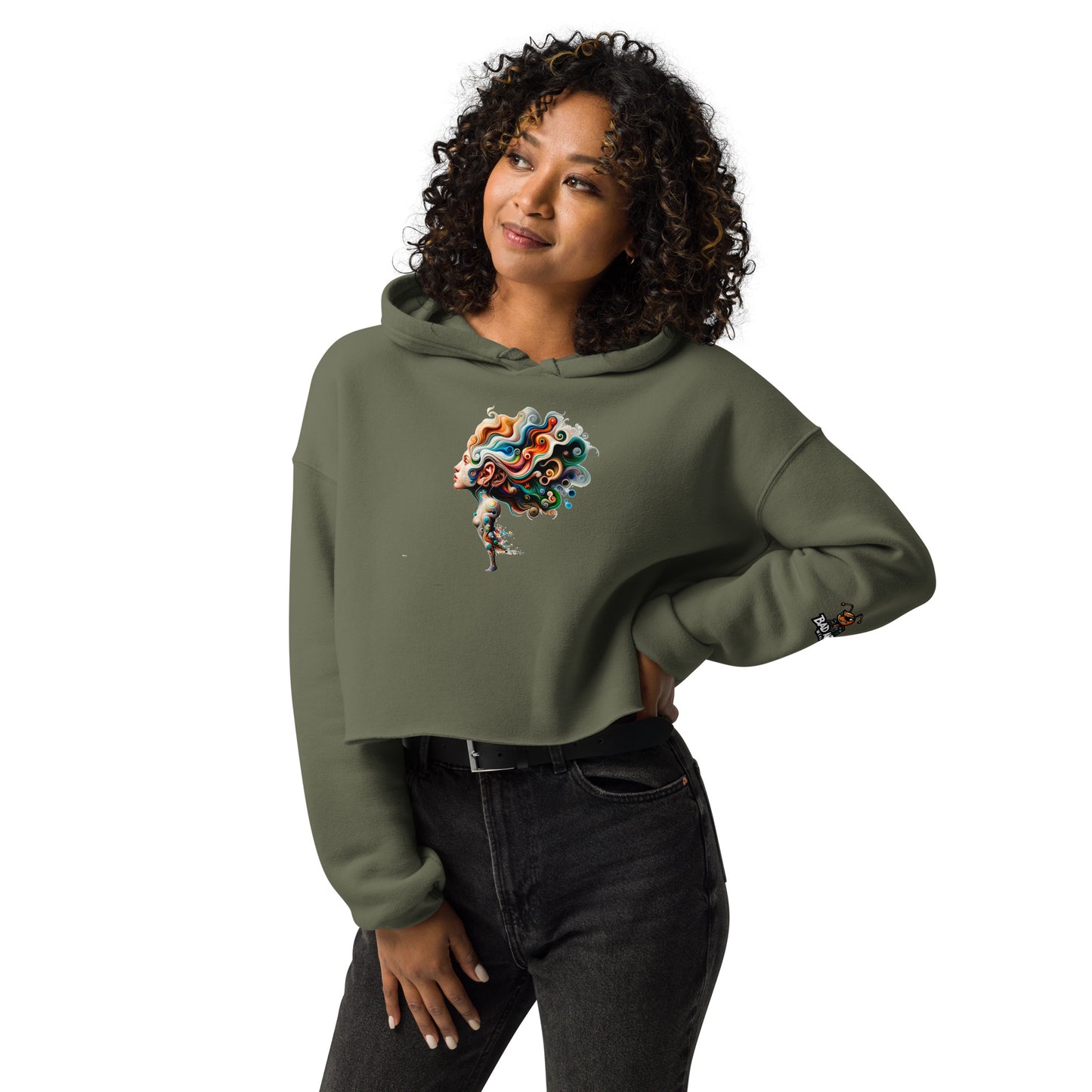 Crop Hoodie - Women with curly hair