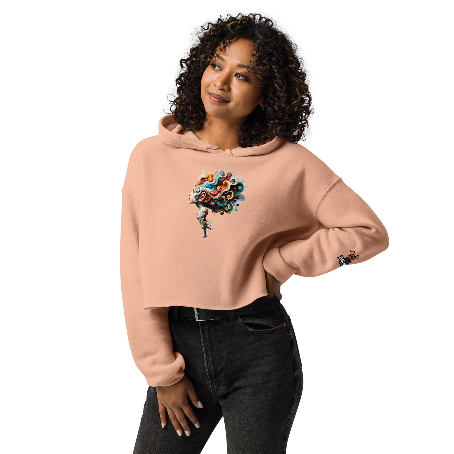 Crop Hoodie - Women with curly hair