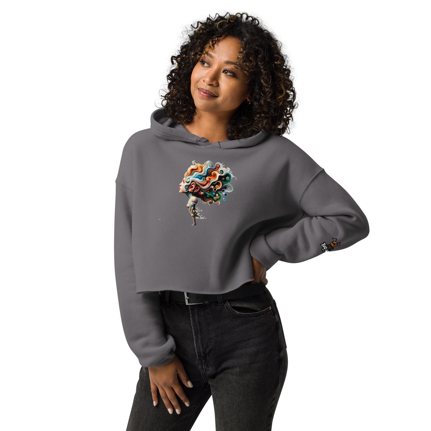 Crop Hoodie - Women with curly hair